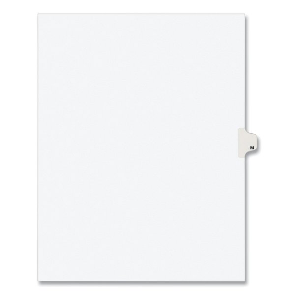 Avery Dennison Individual Dividers, Side Tab M, White, Pk25 01413